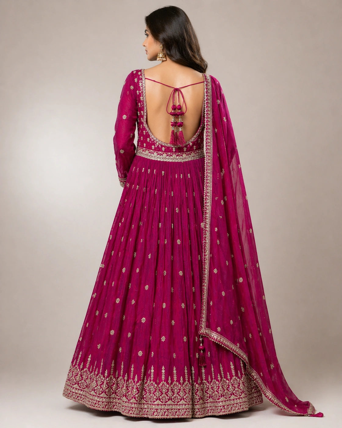 festive anarkali women,