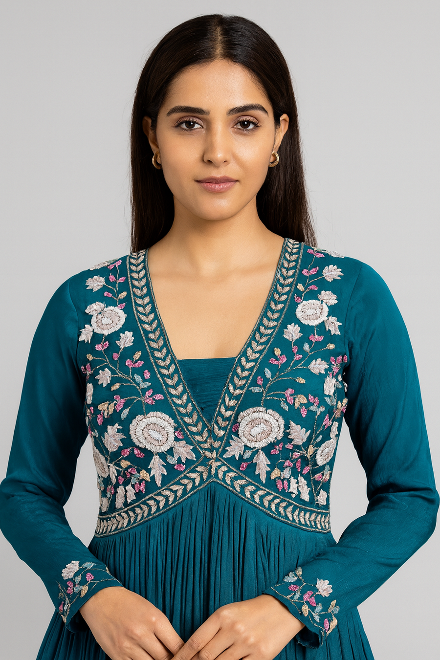Handwork Choli Anarkali with Dupatta