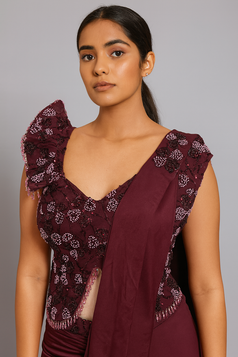 Flap Style Drape Saree
