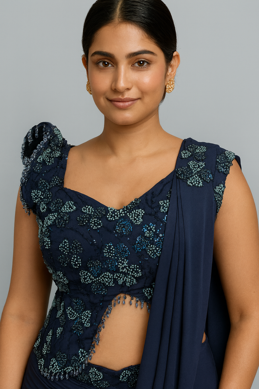 Flap Style Drape Saree