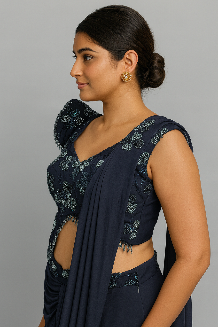 Flap Style Drape Saree