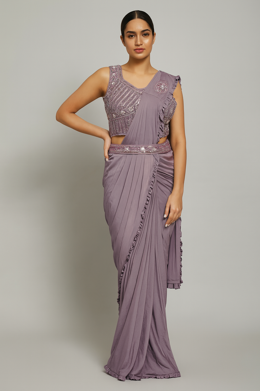 Frill Border Drape Saree