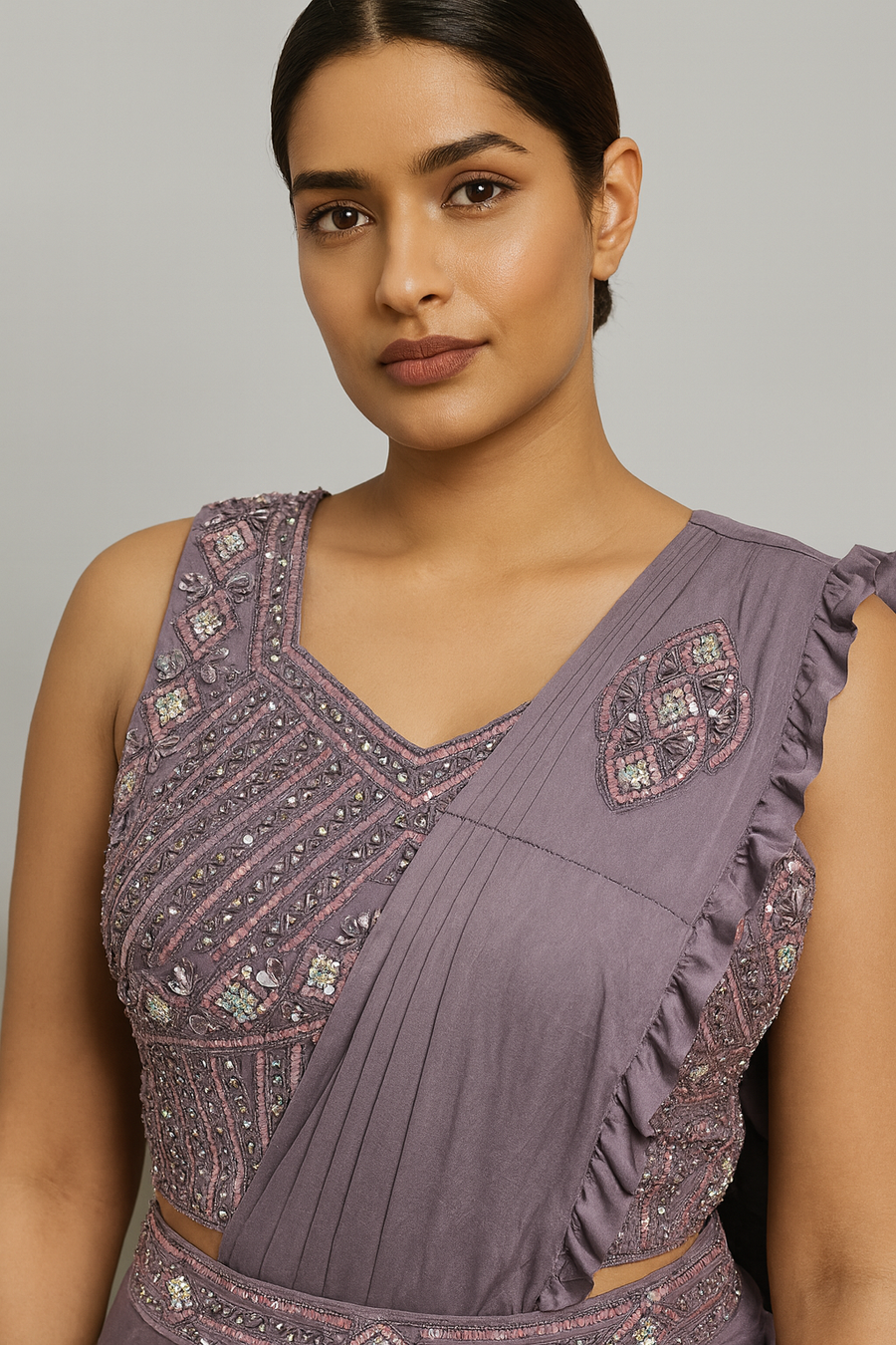 Frill Border Drape Saree