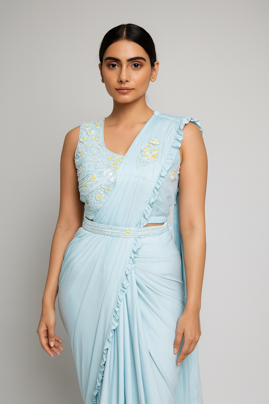 Frill Border Elegant Drape Saree