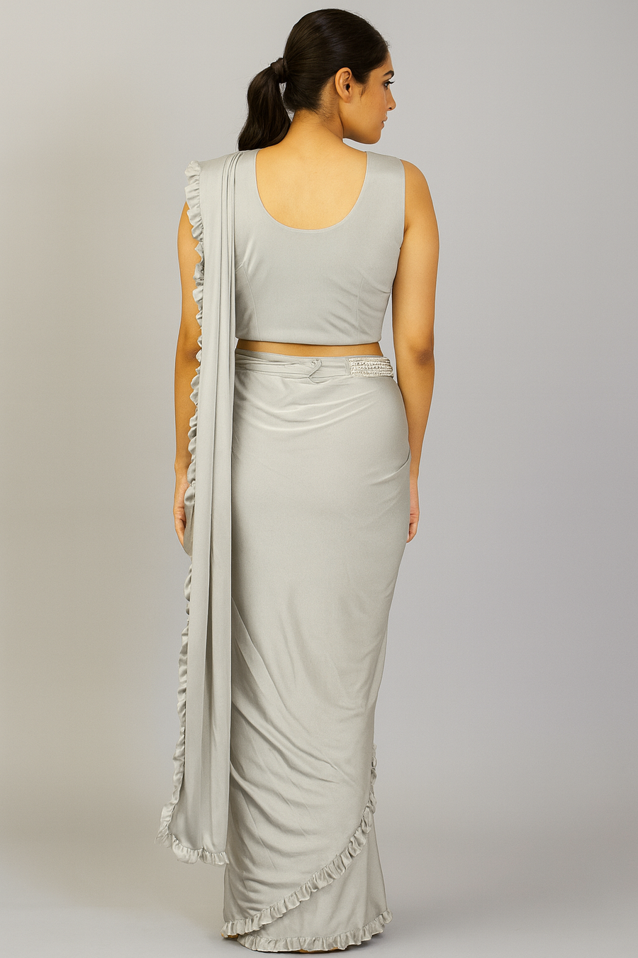Frill Border Elegant Drape Saree