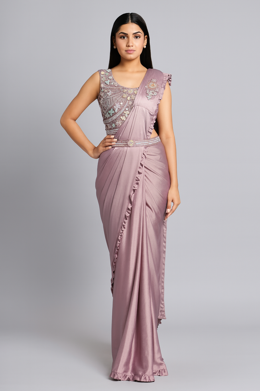 Frill Border Elegant Drape Saree