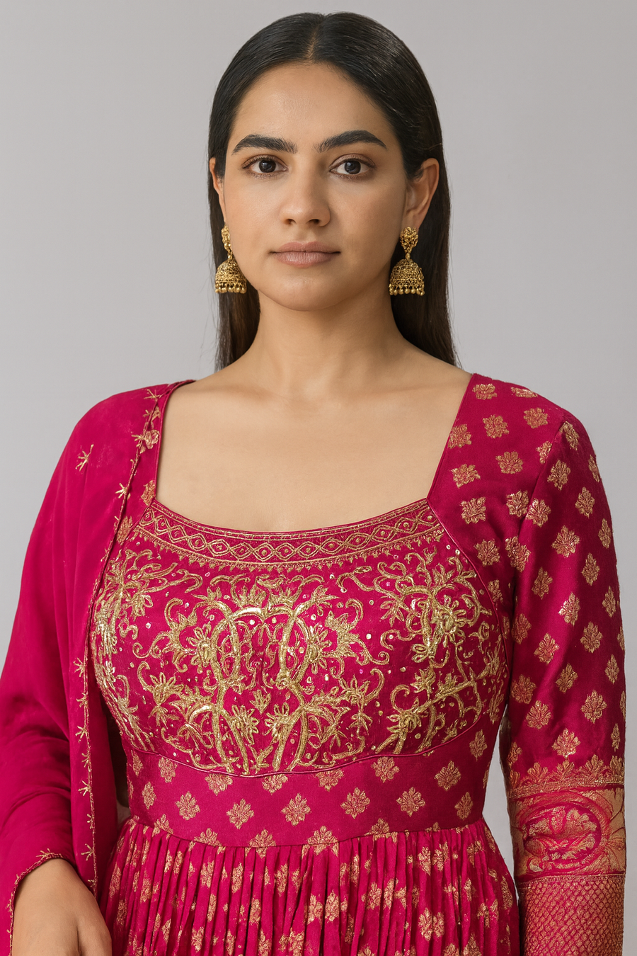 Choli Cut Anarkali Gown front profile 
