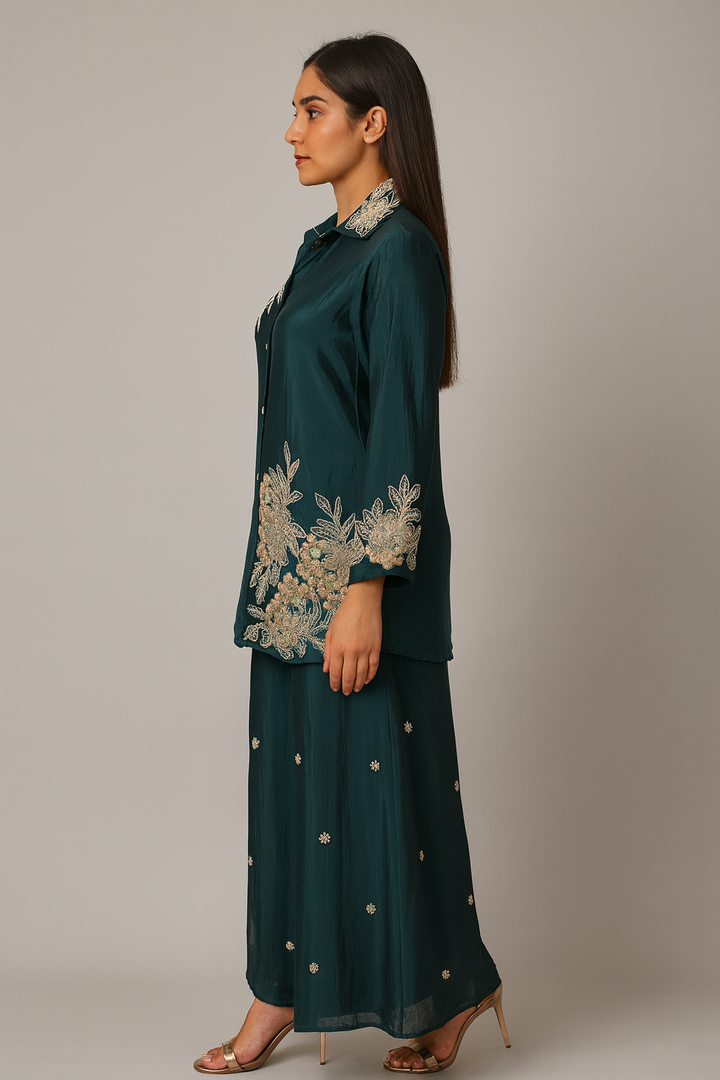Classy Co-ord Set with Sharara side profile