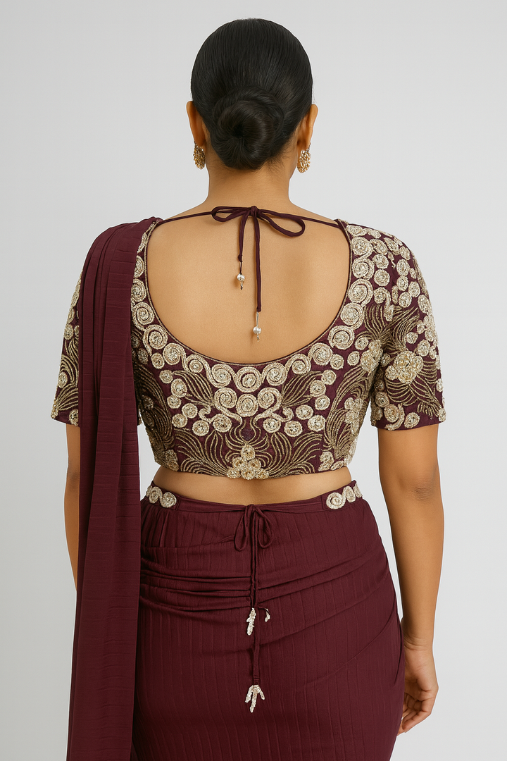 Classy Drape Saree back profile 