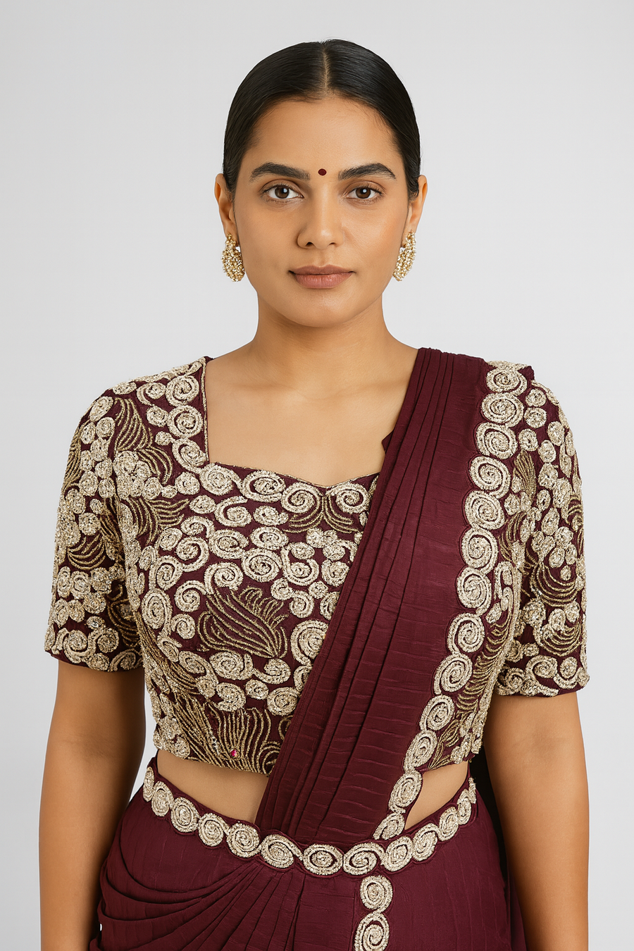 Classy Drape Saree front profile 