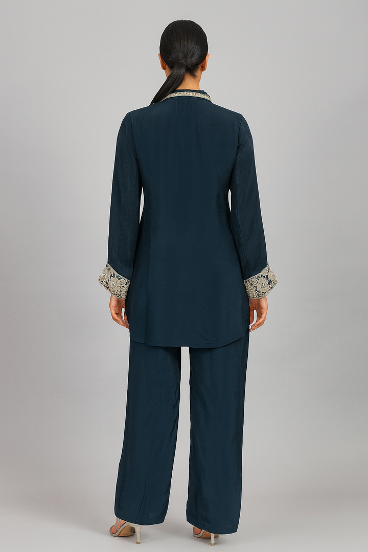 Co-ord Set Sharara green back profile