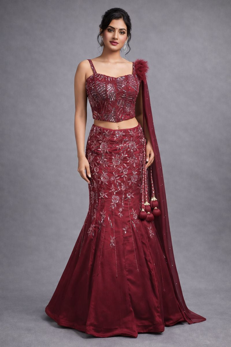 Co-ord Set Style Fish Cut Lehanga