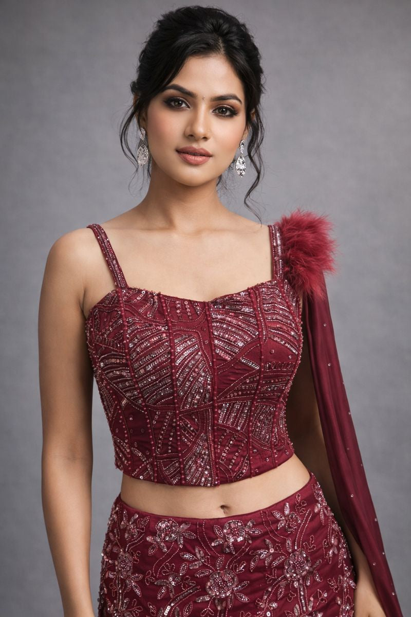 Co-ord Set Style Fish Cut Lehanga