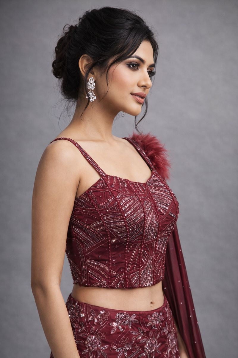 Co-ord Set Style Fish Cut Lehanga