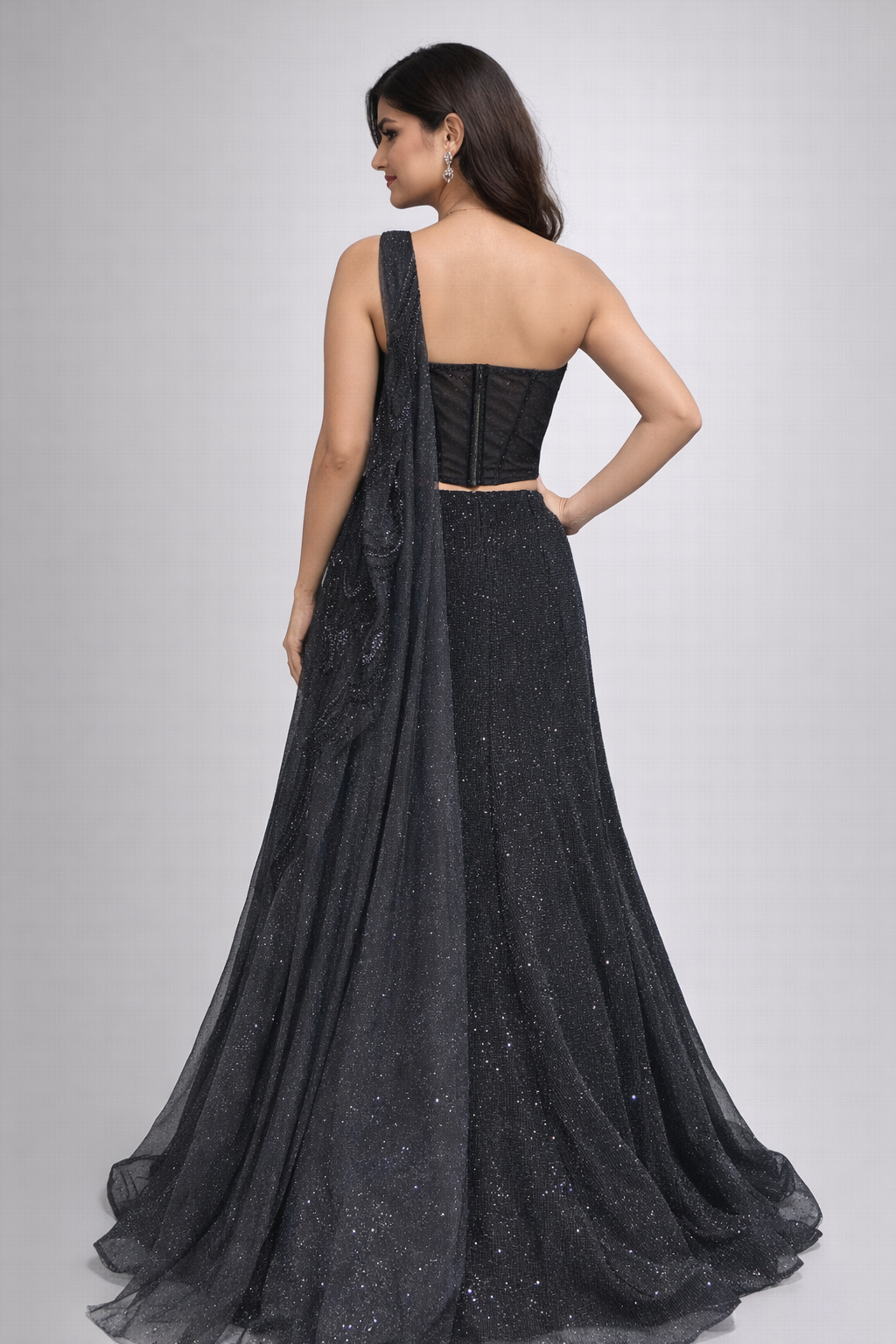 Co-ord Style Blouse With Lehenga 