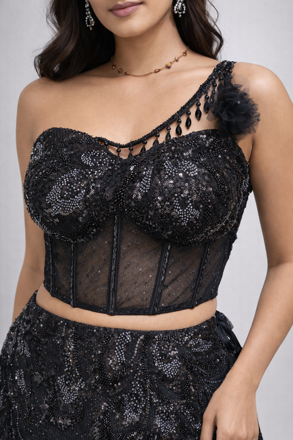 Co-ord Style Blouse With Lehenga 