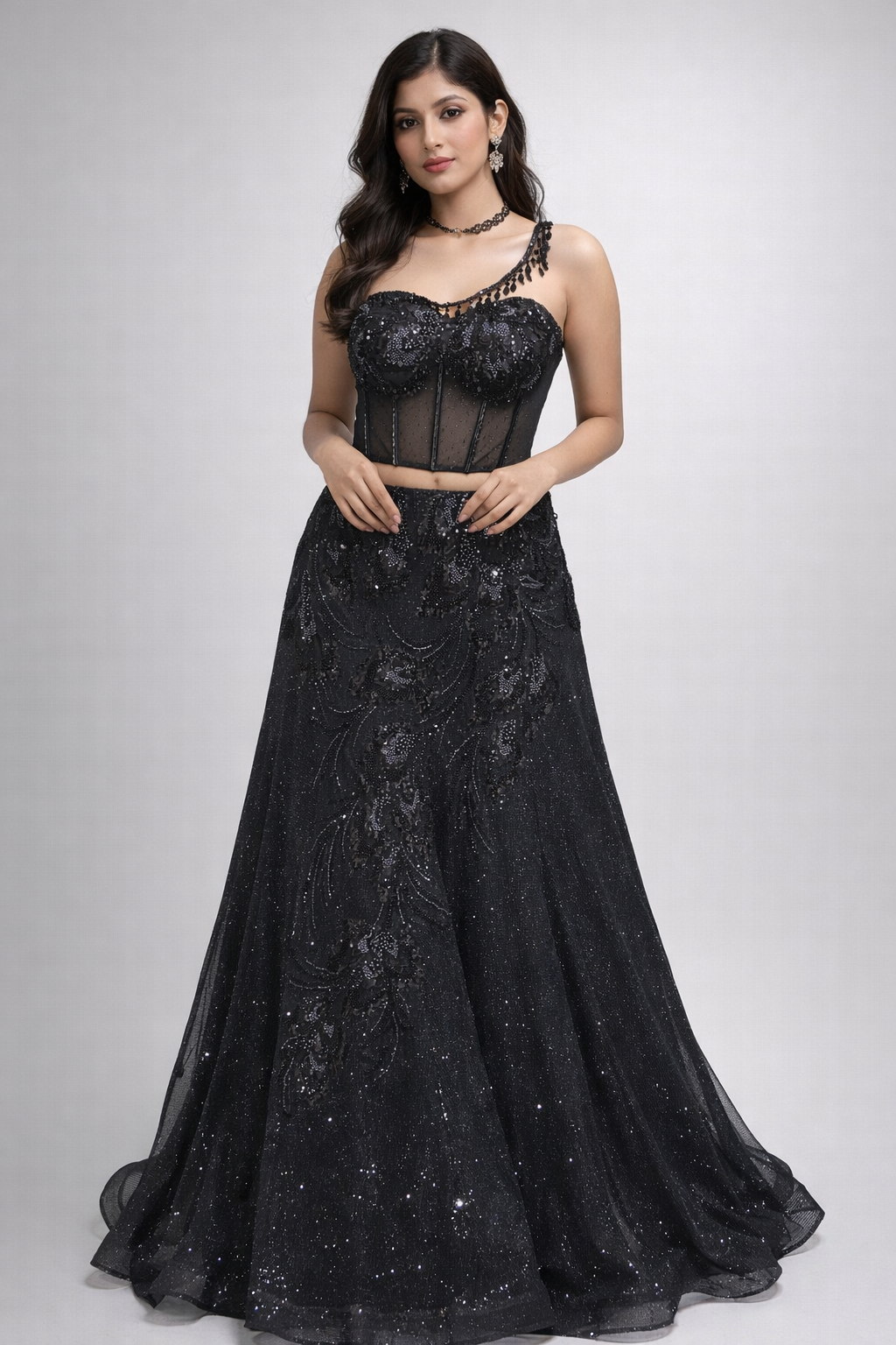 Co-ord Style Blouse With Lehenga 
