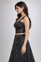Co-ord Style Blouse With Lehenga 