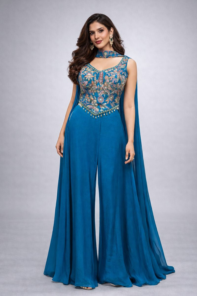 Co-ord Style  Blouse With Sharara 