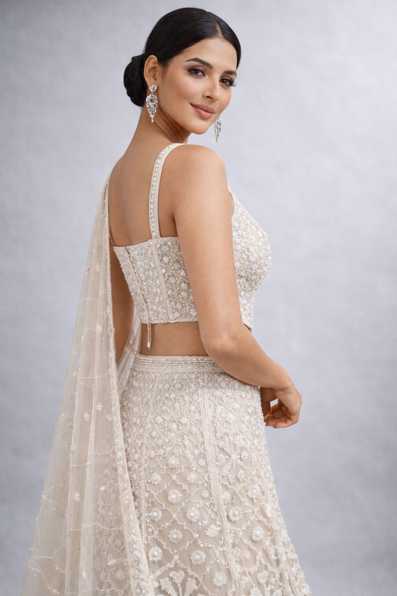 Co-ord style crop top top fish cut lehenga 