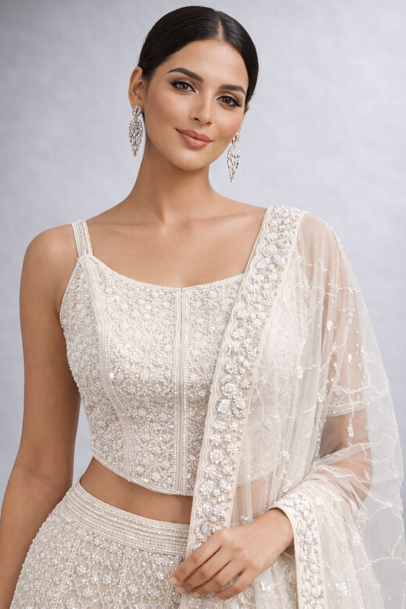 Co-ord style crop top top fish cut lehenga 