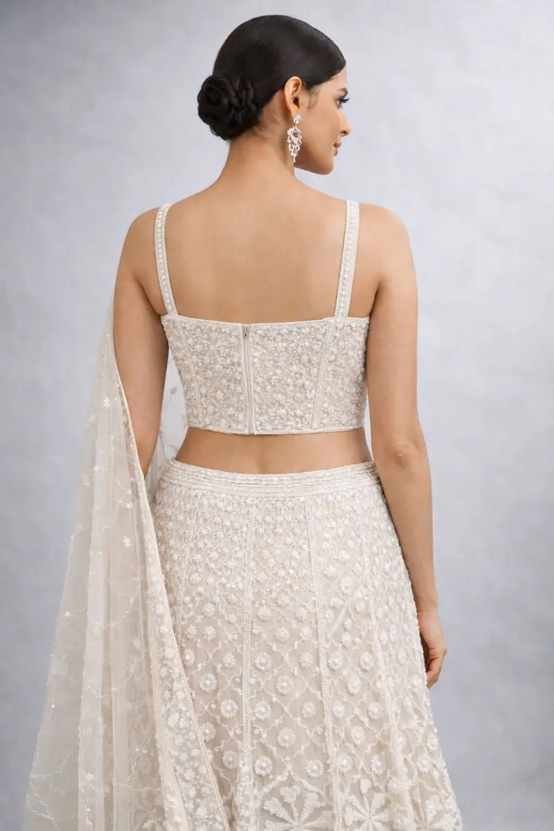 Co-ord style crop top top fish cut lehenga 
