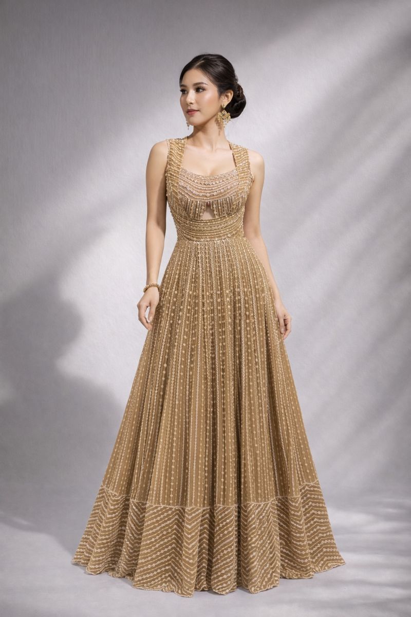 Copper Gold Barbie Gown 