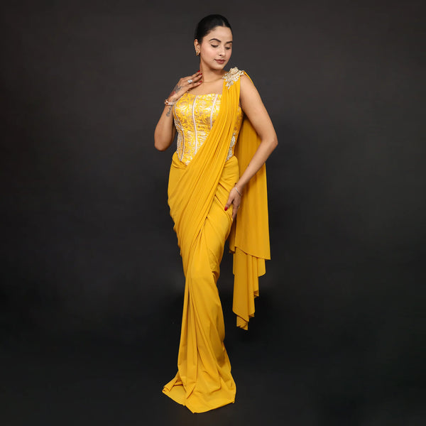 Cord-Set Drape Saree