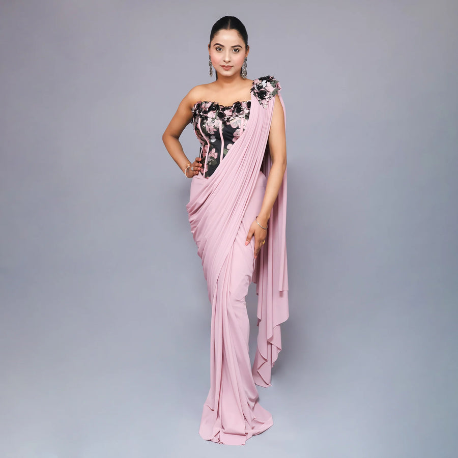 Cord Set Style Drape Saree