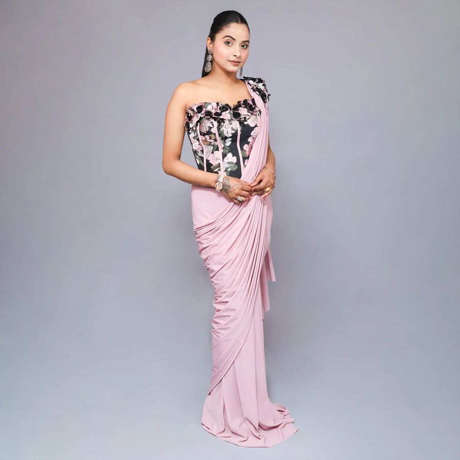 Cord Set Style Drape Saree Vastrachowk