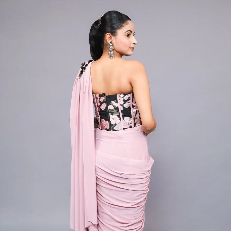 Cord Set Style Drape Saree Vastrachowk