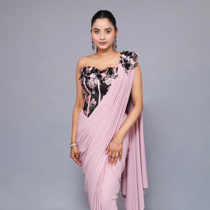 Cord Set Style Drape Saree Vastrachowk