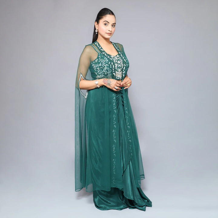 Crape Style Crop Top Skirt Vastrachowk