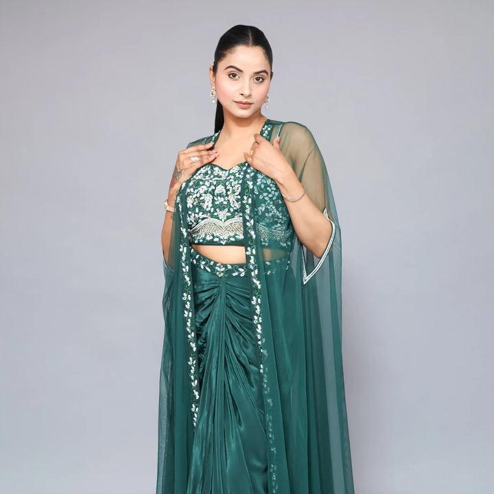Crape Style Crop Top Skirt Vastrachowk