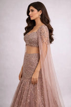 Crop TOP Lehenga Mermaid Style  side look 