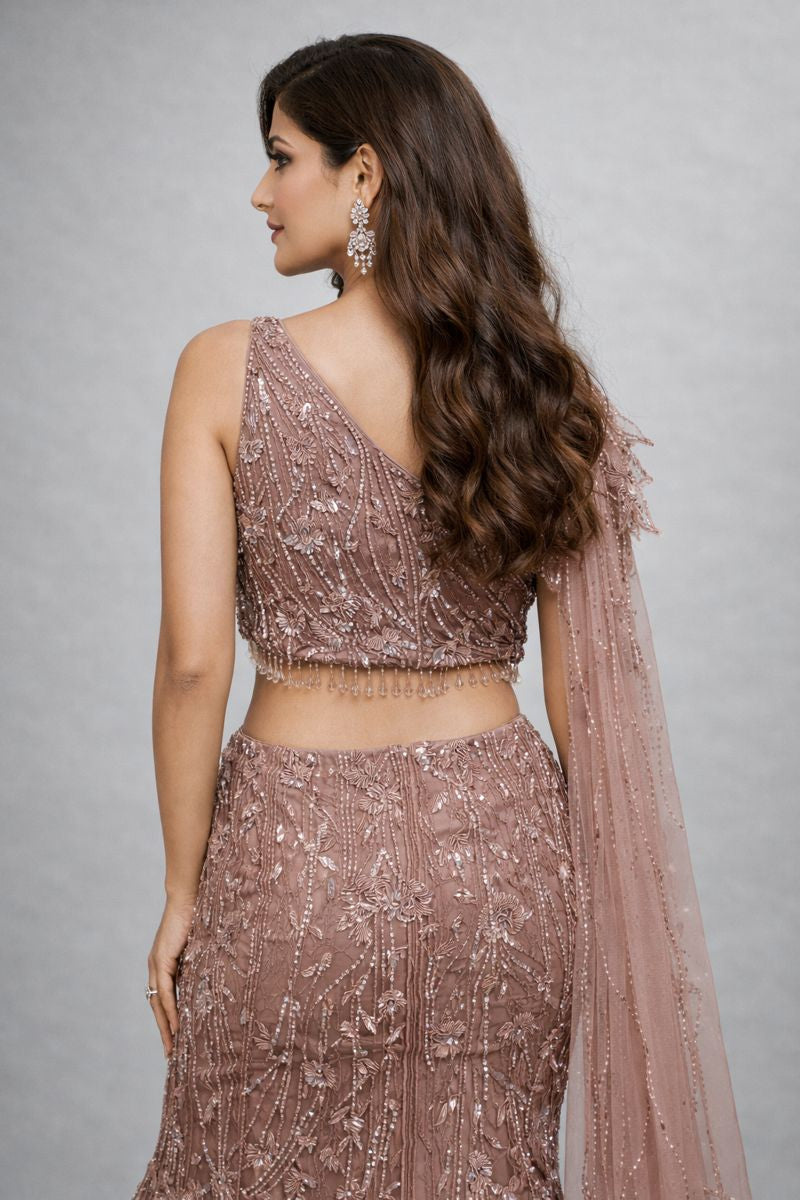 Crop Top Fish Cut Lehenga 