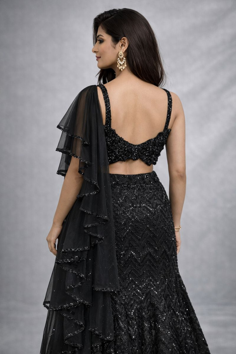 Crop Top Fish Cut Lehenga 