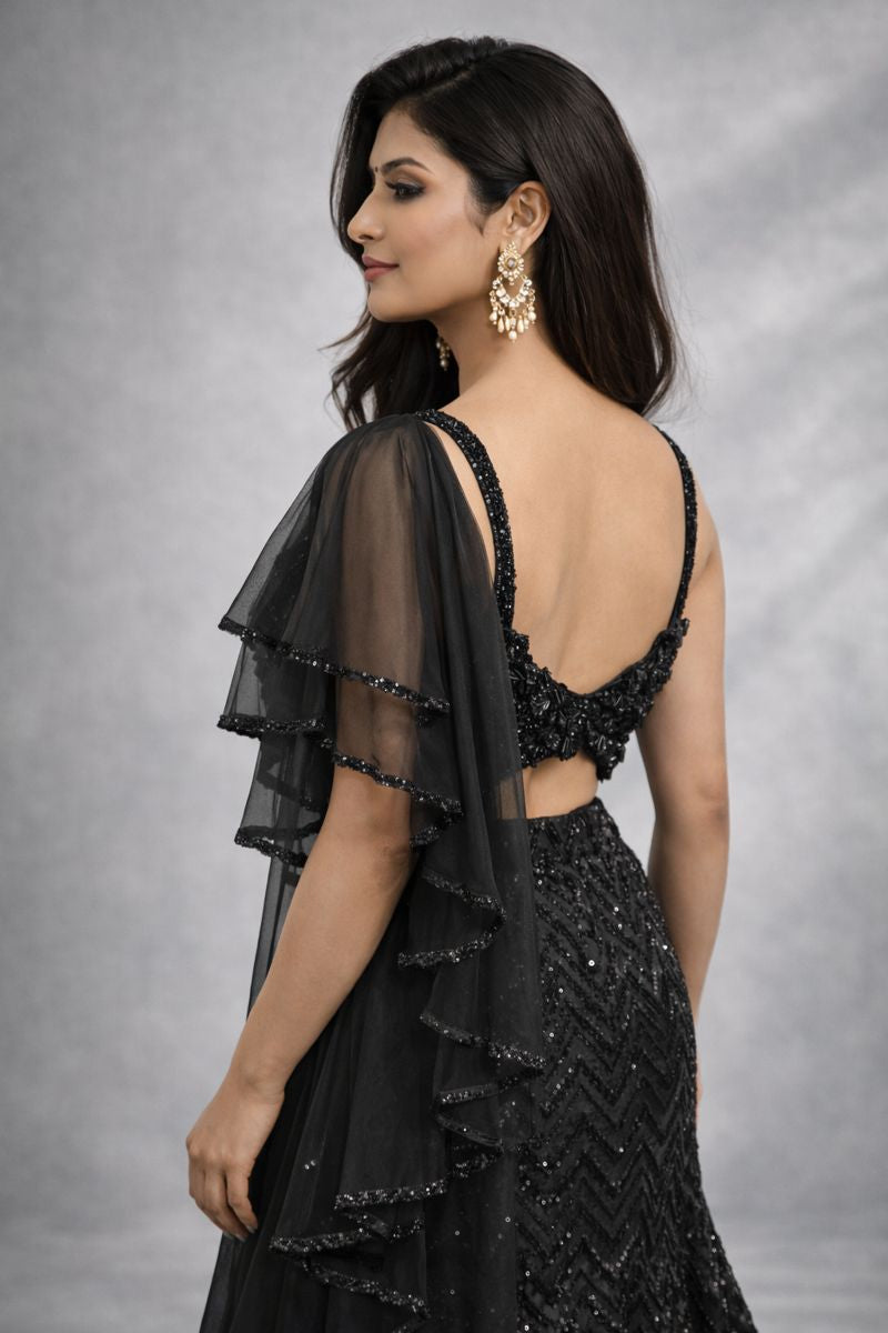 Crop Top Fish Cut Lehenga 