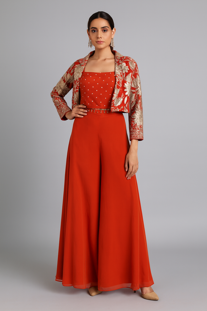 Crop Top Jacket with Divider orange profile 