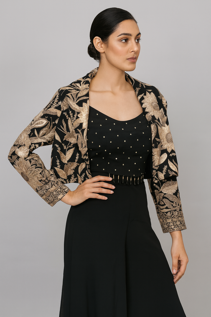 Crop Top Jacket with Divider side profile 