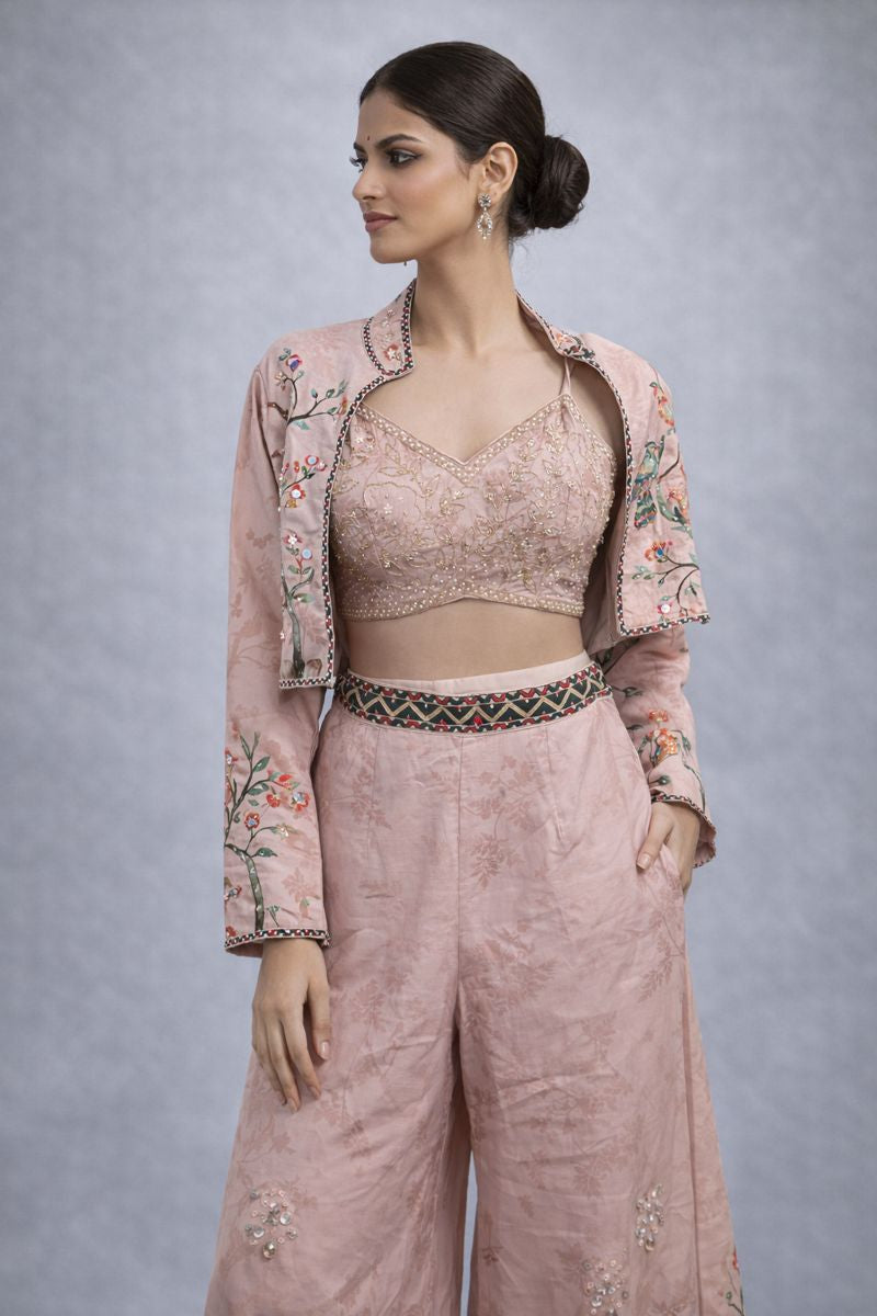 Crop Top Sharara  With jacket