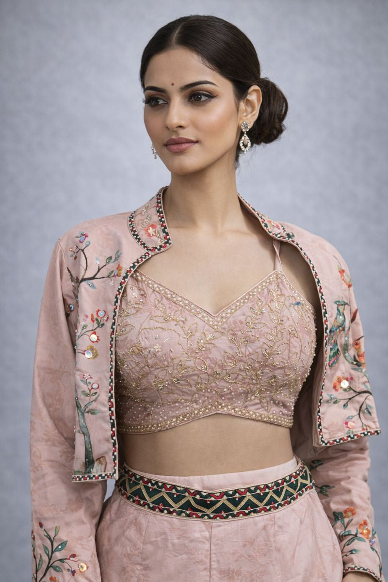 Crop Top Sharara  With jacket
