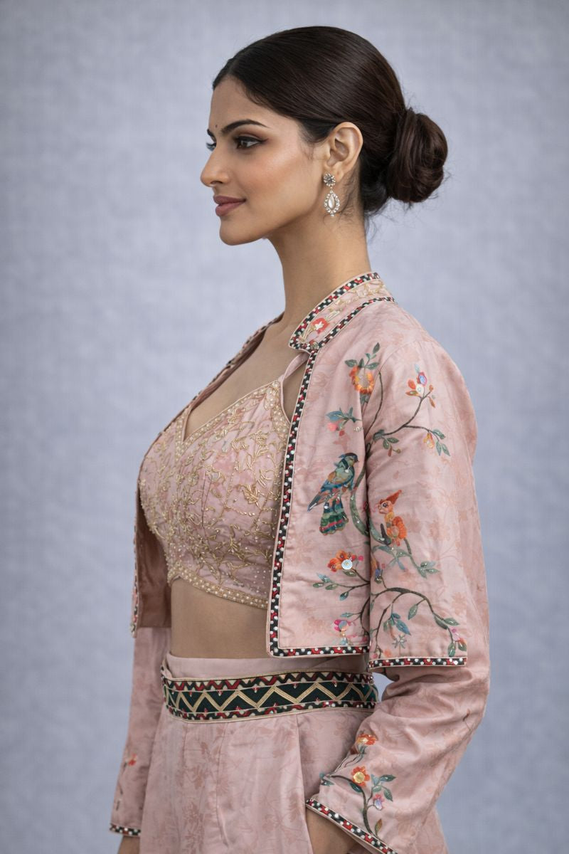 Crop Top Sharara  With jacket