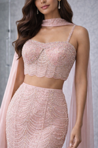 Crop Top With Fish Cut Lehenga