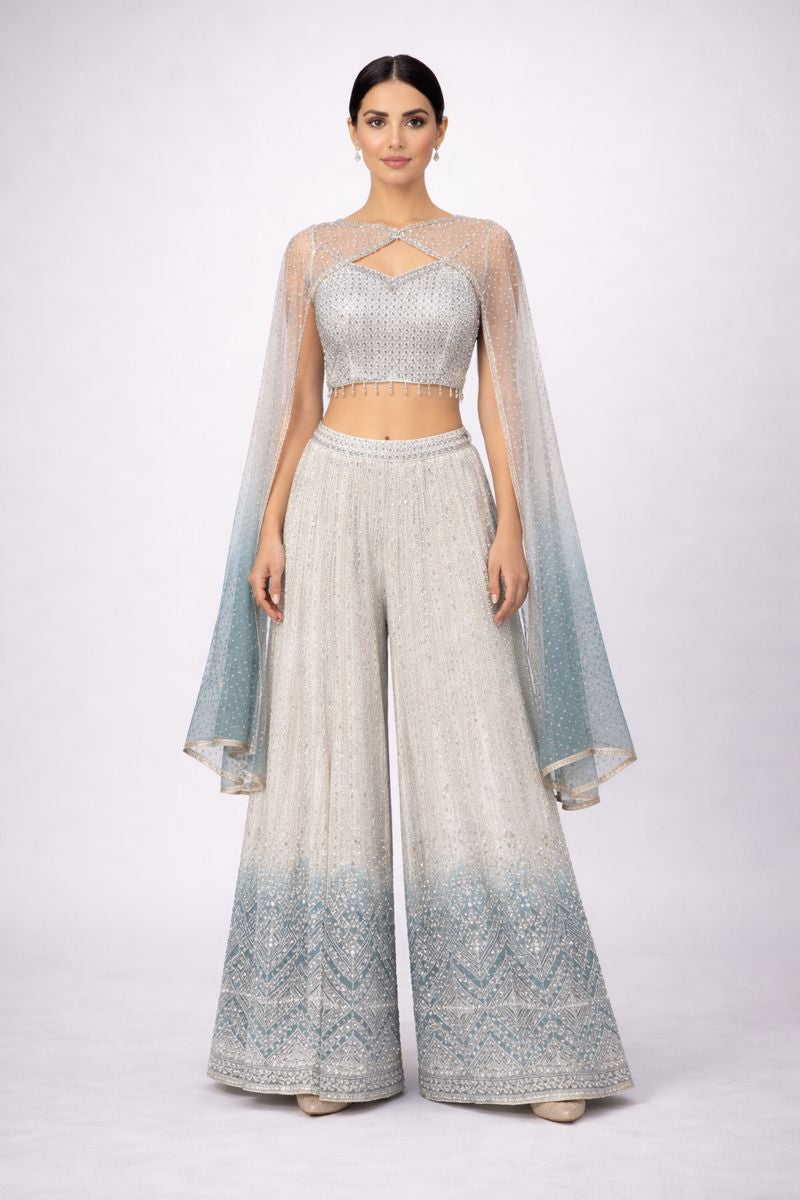 Crop Top With Sharara 
