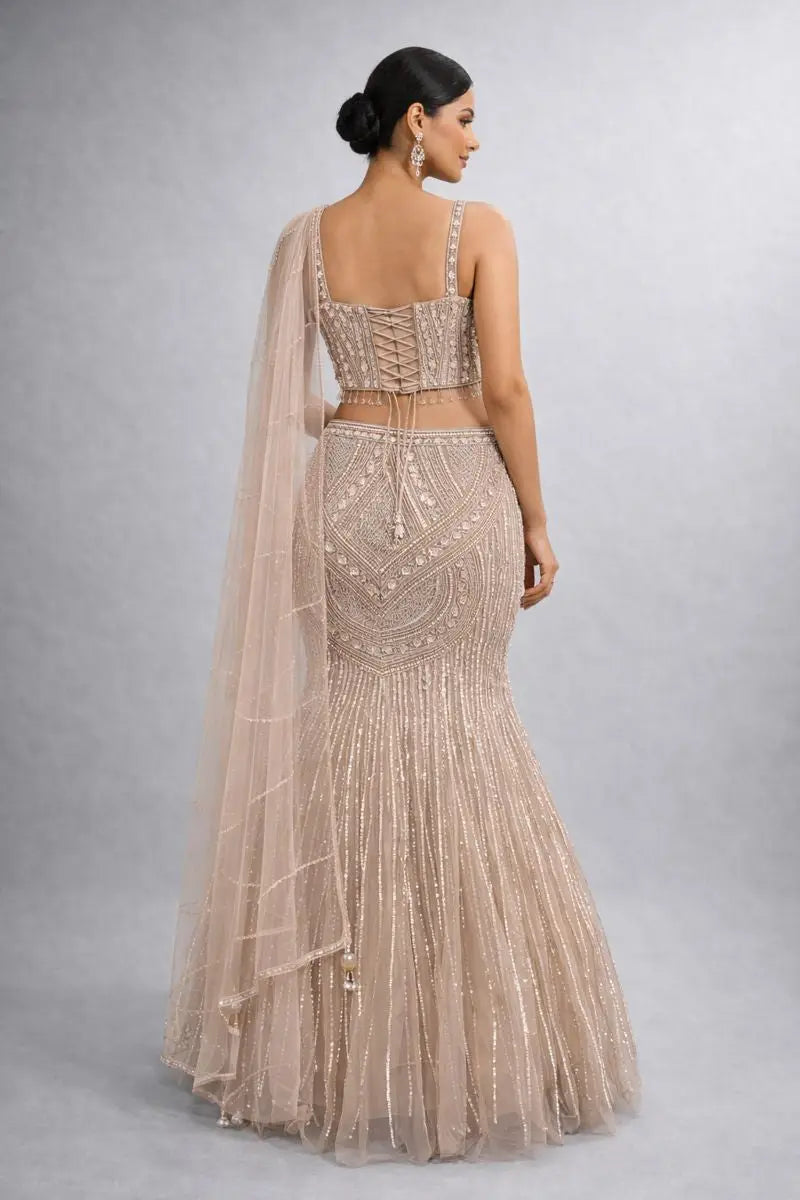 Crop top lehenga fish cut style