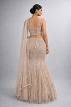 Crop top lehenga fish cut style