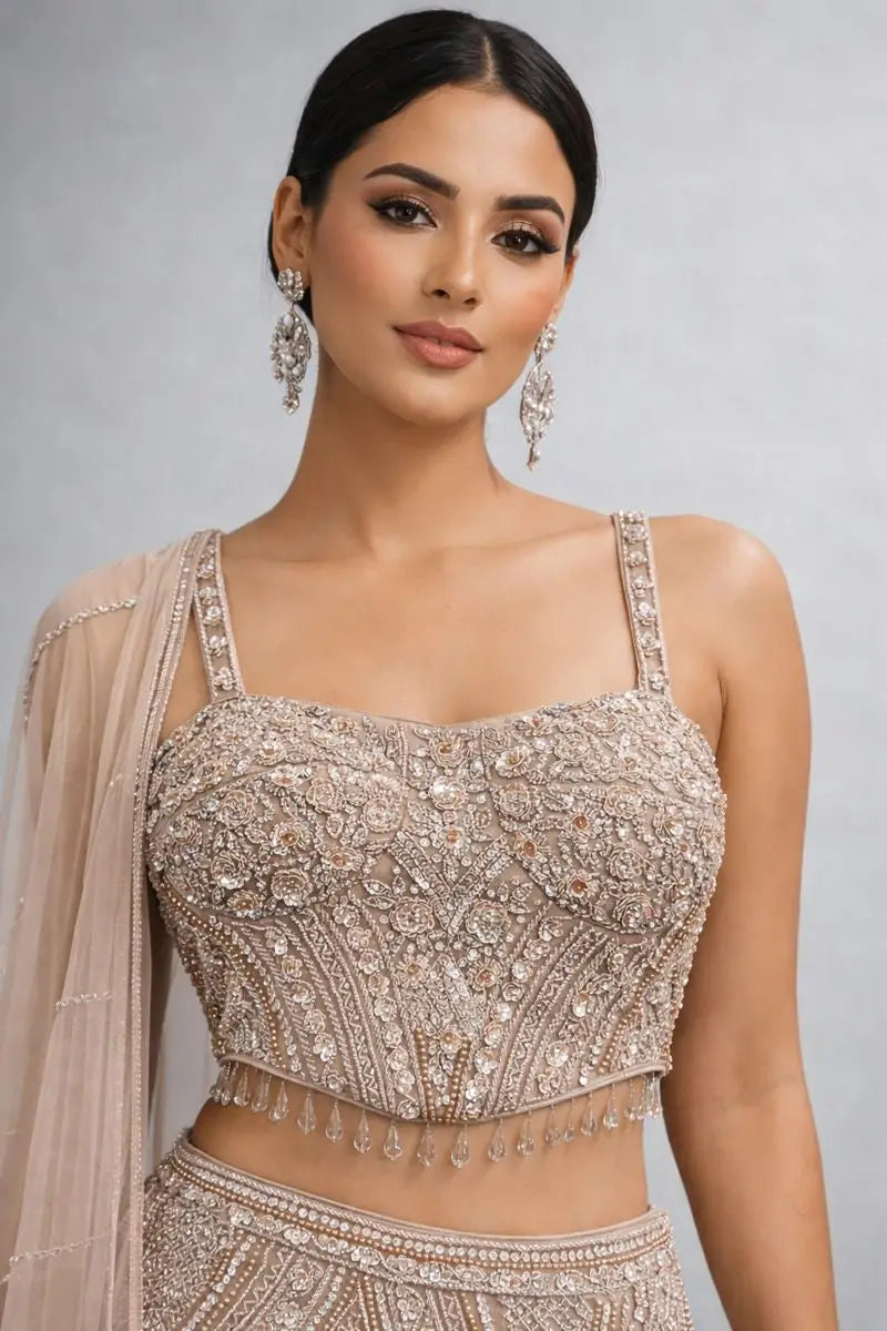 Crop top lehenga fish cut style