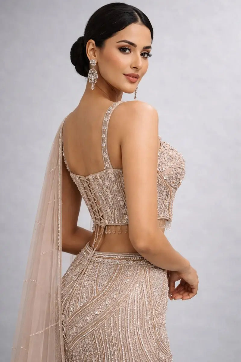 Crop top lehenga fish cut style