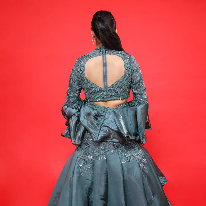 Crop top with Mermaid Style skirt Vastrachowk